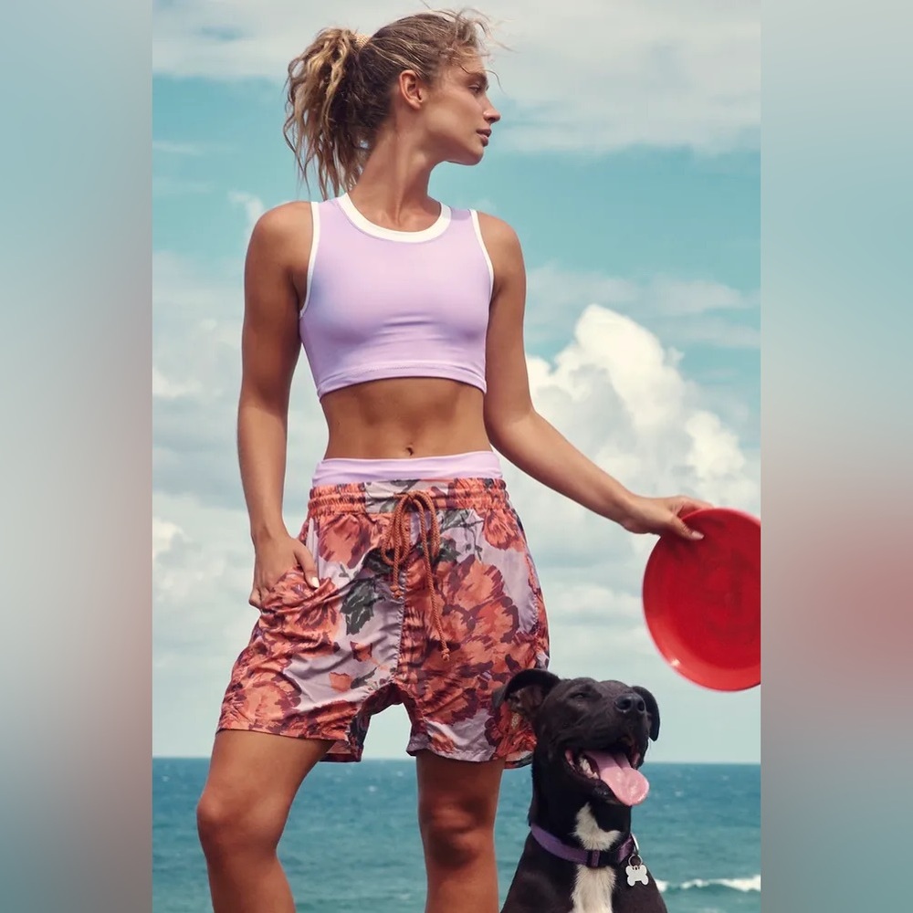 Free People Movement The Switchback Shorts Floral Wind Nylon Shorts XS